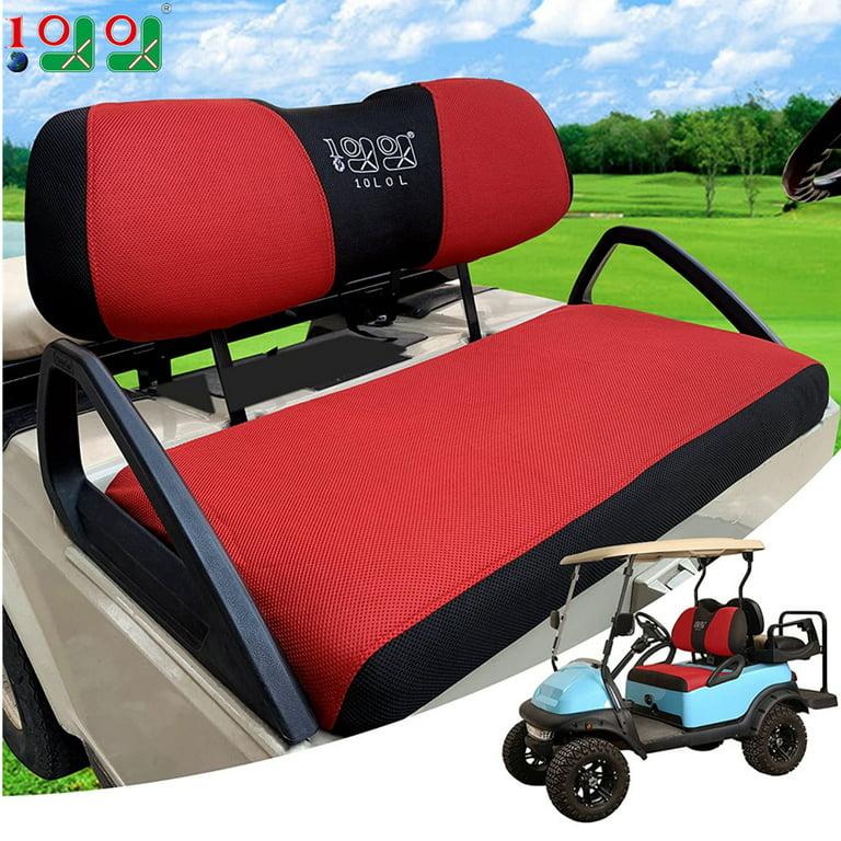 10L0L Golf Cart Seat Cover for Yamaha Club Car Precedent Golf Cart  Accessories-Red Black (L Size)