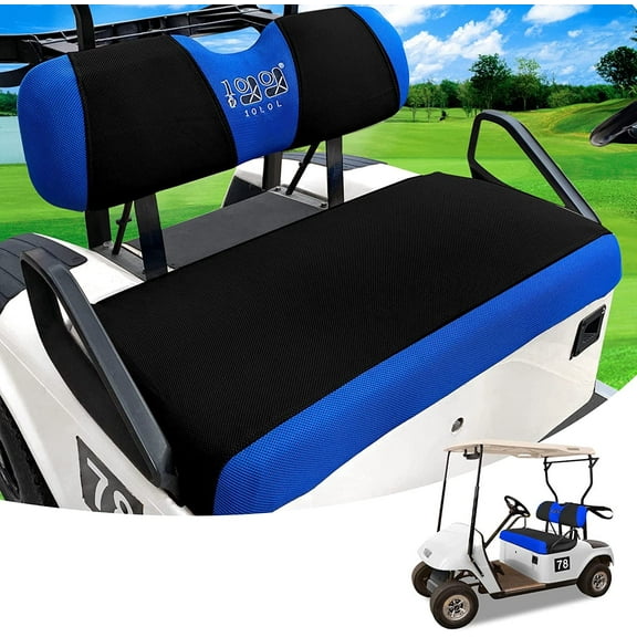 10L0L Golf Cart Seat Covers Front Set for EZGO TXT RXV & Club Car DS Carts Part Accessories - Blue