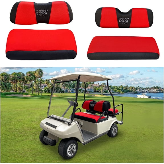 10L0L Golf Cart Seat Covers Set Front Rear for EZGO TXT RXV Club Car DS 4 Passenger ,S amd XS size
