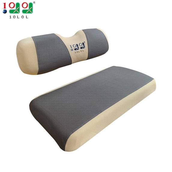 10L0L Golf Cart Seat Covers for EZGO TXT RXV &Club Car DS,Washable Mesh Bench Seat Cover-Gray Beige