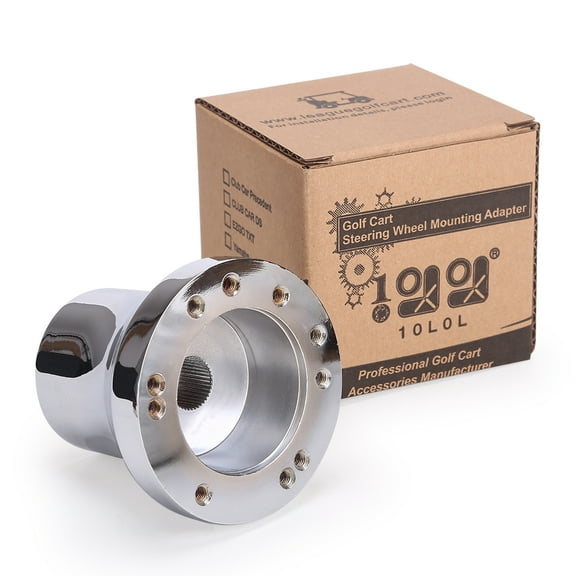 10L0L Golf Cart Steering Wheel Hub Adapter Fit EZGO TXT RXV - Chrome
