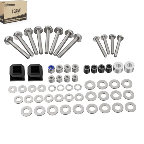 10L0L Golf Cart Suntop Hardware Front Top Strut Screw Repair Kit for EZGO TXT Medalist, Replaces OEM # 75465-G01