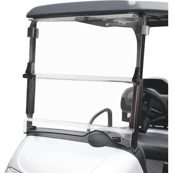 10L0L Golf Cart Windshield for EZGO RXV 2008-up, Clear Fold Down 4MM Thicker Windscreen