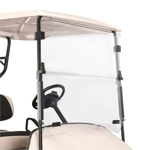 10L0L Golf Cart Windshield for EZGO TXT 1995-2013, 4MM Clear PC Folding Down Windshield