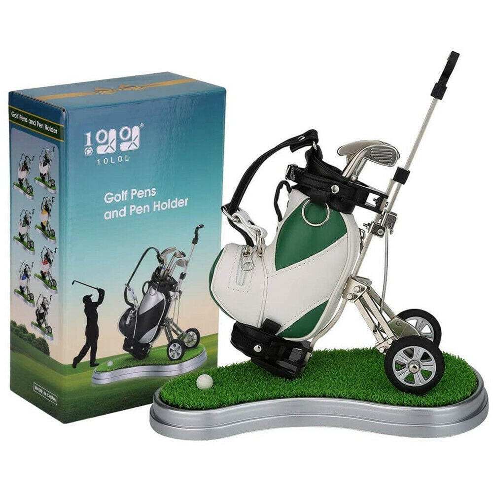 10L0L Golf Pen Holder with 3 Pieces Golf Club Pens Set, Unique Golf