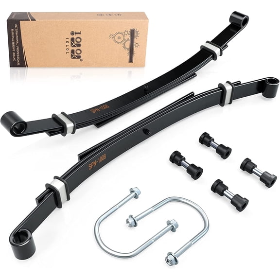 10L0L Heavy Duty 3 Leaf Golf Cart Rear Leaf Spring for Club Car DS 1981-up Cart Part 1014675 1012303 1015583 with Bushings & Sleeves