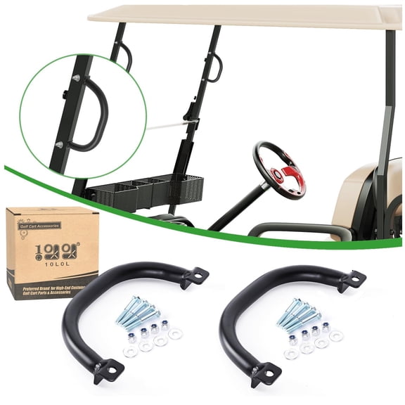 10L0L Universal Golf Cart Grab Handles for Yamaha EZGO Club Car,Safety Golf Roof Grab Bar Cart Accessories, Black