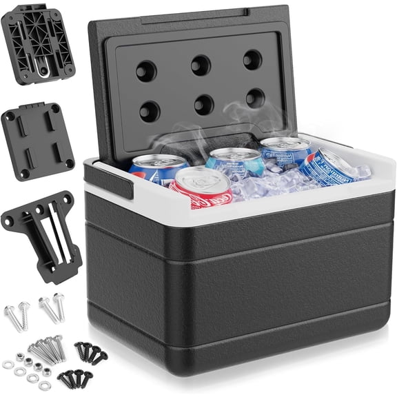10L0L Universal Golf Cart Ice Cooler with Mounting Bracket for Yamaha Club Car EZGO