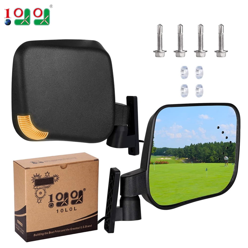 10l0l Universal Golf Cart Side Mirrors With Led Indicators Golf Cart Mirrors Rear View Mirrors