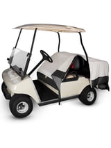 10L0L Waterproof Golf Cart Seat Cover Protector for 4 Passenger Yamaha EZGO Club Car, Beige Black