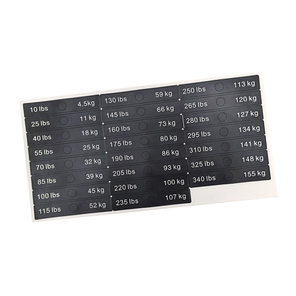 10LB-200LB/340LB Fitness Equipment Weight Identification Stickers PP ...