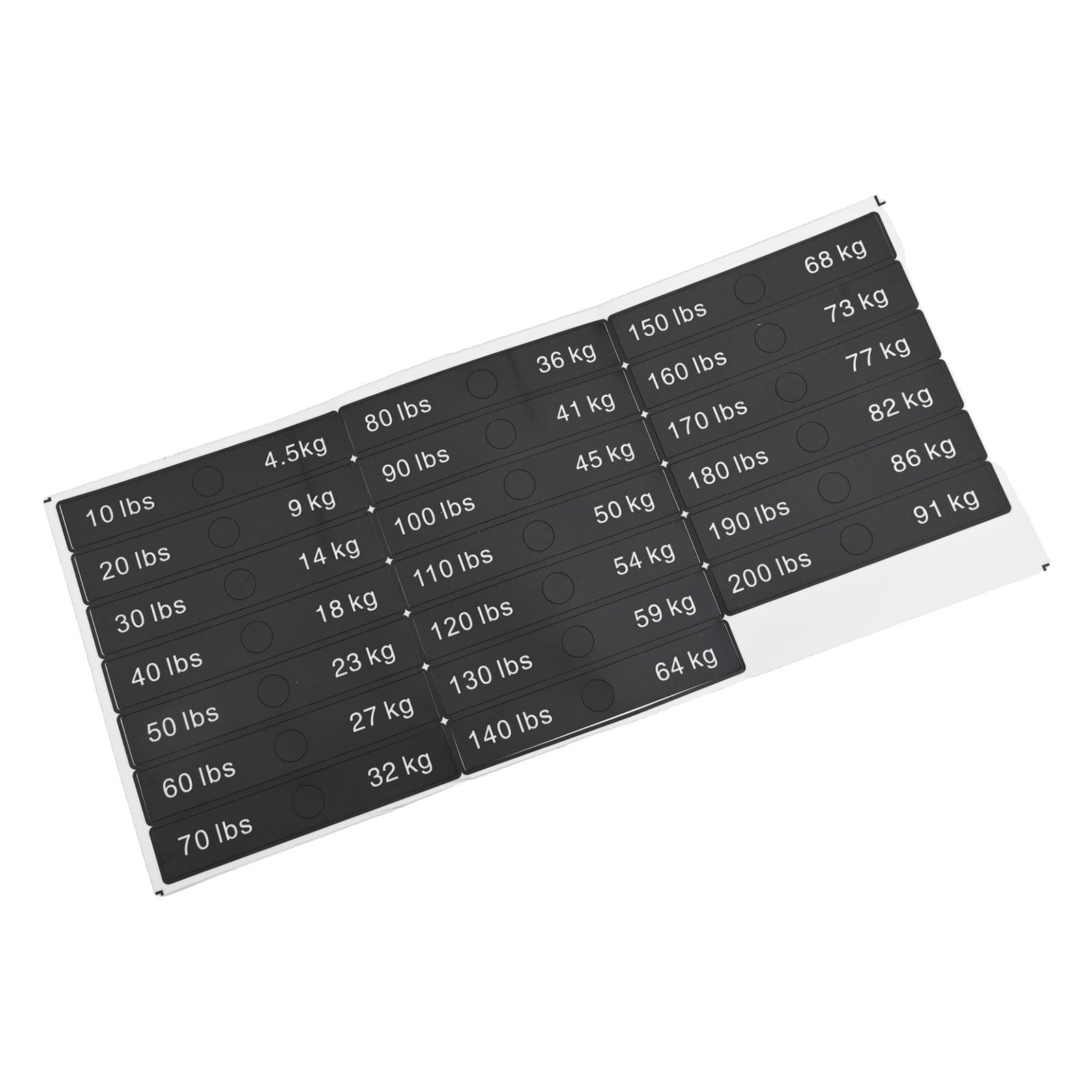 10LB-200LB/340LB Fitness Equipment Weight Identification Stickers PP ...