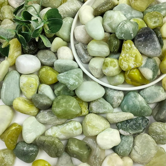 10LB Jade Pebbles for Landscaping, 0.7-1.2 Inch Natural Decorative Stones, Polished River Rocks for Succulent,Planters, Landscaping, Vase, Flowerpot, Indoor Plants and Outdoor Garden Decoration