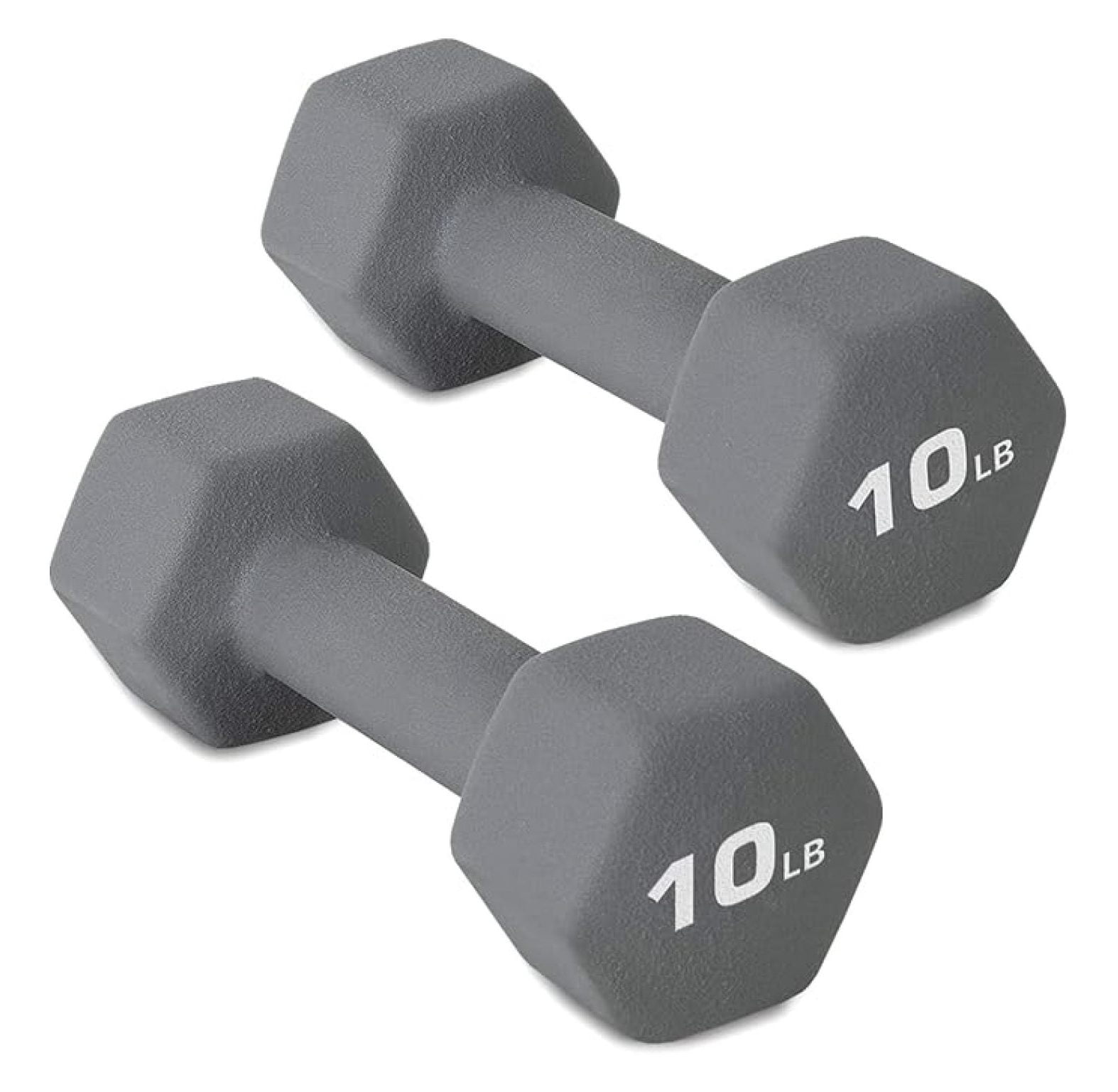 10LB Set of 2 Hex Dumbbells Rubber Coated Cast Iron Hex Black Dumbbell Free Weights for Exercises Neoprene Dumbbell Hand Weights Anti-Slip Anti-roll Hex Shape Colorful 10Lbs Pair