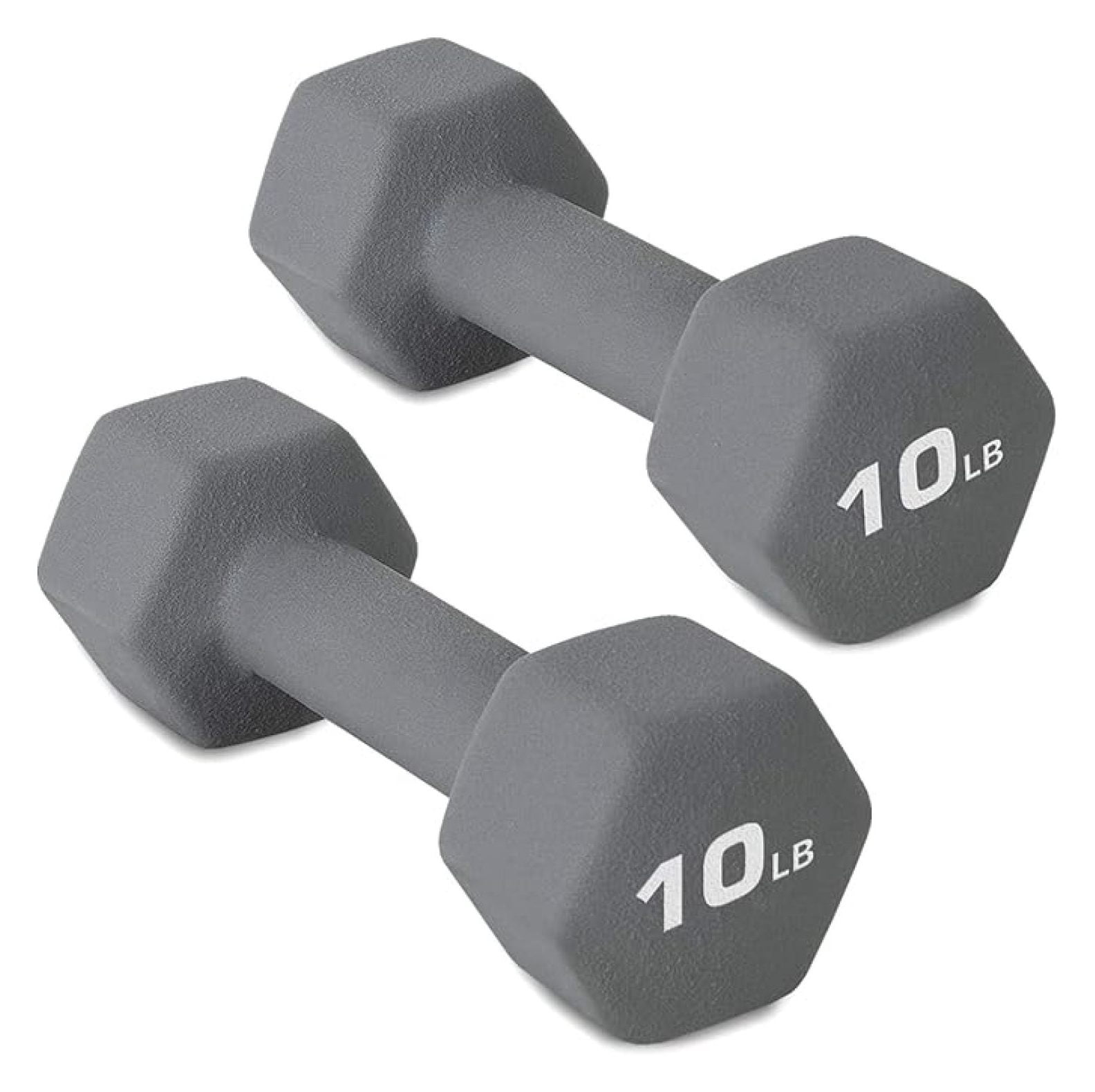 10LB Set of 2 Hex Dumbbells Rubber Coated Cast Iron Hex Black Dumbbell Free Weights for Exercises Neoprene Dumbbell Hand Weights Anti-Slip Anti-roll Hex Shape Colorful 10Lbs Pair