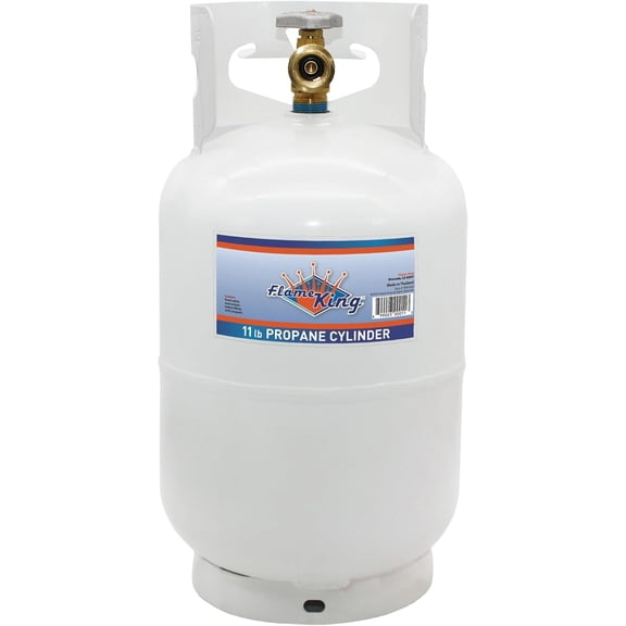10LB Steel Propane Tank Cylinder with Type 1 Overflow Protection Device Valve, Great for Camping, Fire Pits, Heaters, Grills, Overlanding, White