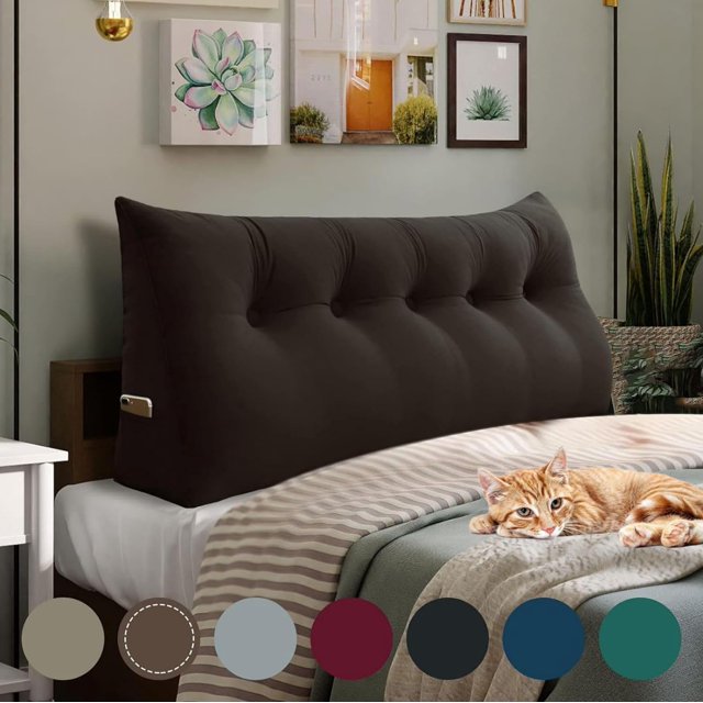 10LB Thickened Twin Wedge Pillow Headboard College Dorm Bed Velvet