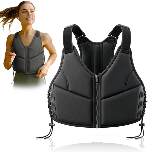 10LBS Adjustable Weighted Vest for Women, Breathable Workout Vest with Zipper & Lace-Up Design, for Running, Walking & Strength Training