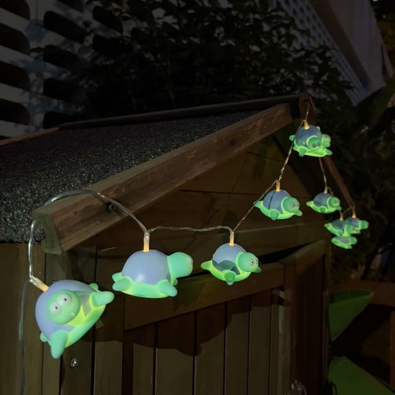 10LED 1.65M Warm White Turtle Fairy Lights Adorable Animal String Lights for Christmas Tree, Nursery, Birthday Party, Ocean Theme Decor & Cozy Home Ambiance (Battery Operated)