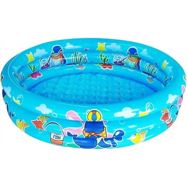 10Leccion Inflatable Kids Pool, Blue Swimming Pool for Toddler, Round Blow up Ball Pit Pool(48"*12")