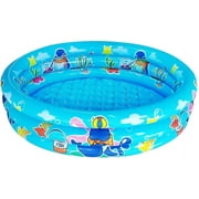 10Leccion Inflatable Kids Pool, Blue Swimming Pool for Toddler, Round Blow up Ball Pit Pool48"*12"