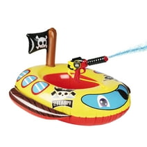 10Leccion Inflatable Toddler Pool Float with Water Gun, Pirate Ship Pool Toys for Kids