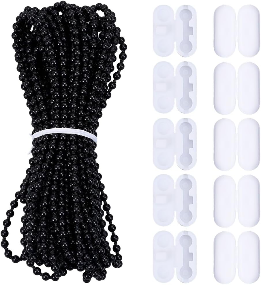 10M/10.94 Yards 4.5mm Curtain Chain Beads Blind Bead Connector Plastic ...