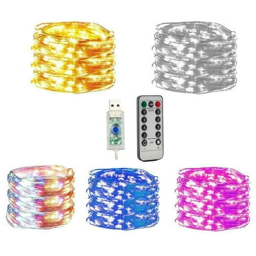 10M 100LEDs String Lights Silver Wire Garland Powered by USB Fairy light Home Christmas Wedding Party Decoration(Warm White)