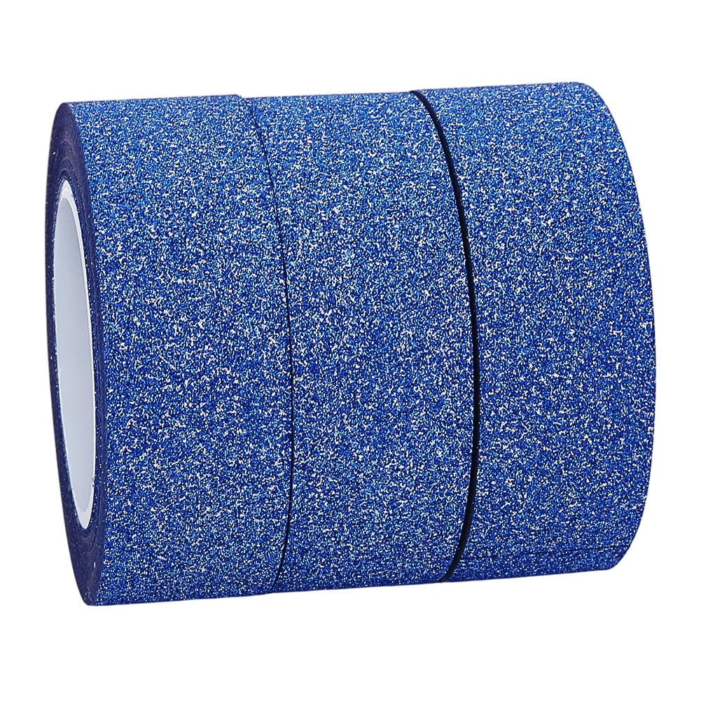 10M*15mm*3 Rolls Glitter Adhesive Tape Foil Masking Tapes Dark Blue ...