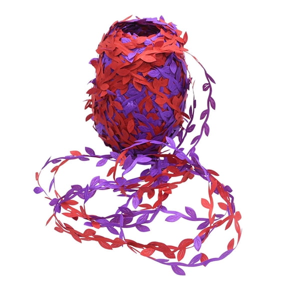 10M 20M Leaf Shaped Ribbon Artificial Green Leaves Ivy Vine Ribbon Roll for Scrapbooking DIY Craft Supplies Wedding Decoration