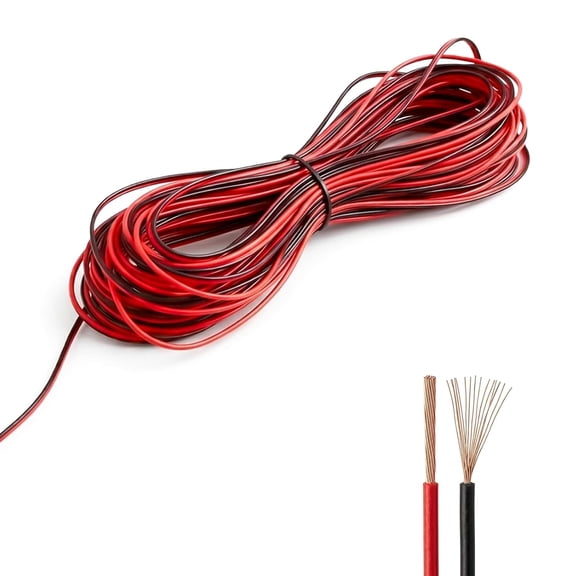 10M 22AWG Wire, 12V Cable and Electrical Wire for Car LED Strip Light, Red Black Automotive Extension Wires for Motor