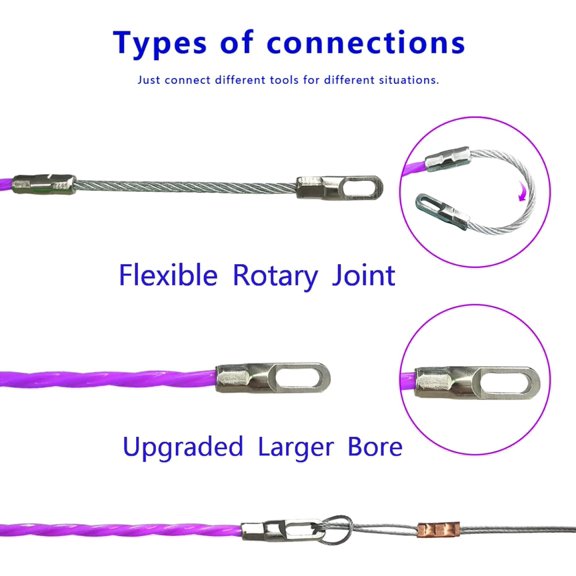 10M 33Ft Fish Tape Cable Puller Cable Rods Kit PET Electrical Cable Puller 4mm Through Wall Wire Guide Device Threader Fish Cable Fastener