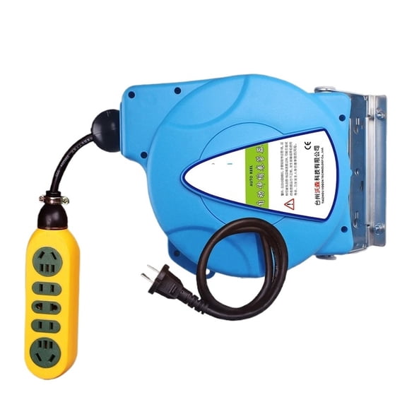 10M Automatic Retractable Power Cable Reel Wire Telescopic Cable Drum Electric Cable Reel Power Supply Hose Reel 3000W