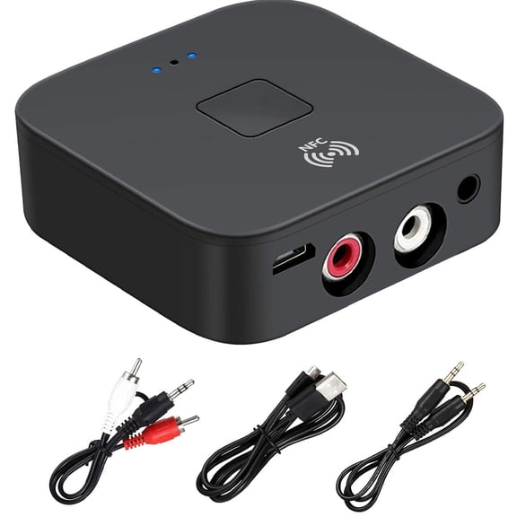 10M Connection Wireless Audio Adapter NFC BT 5.0 Receiver, 3.5mm AUX Socket Wireless Audio Adapter