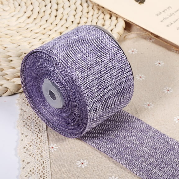 10M Faux Burlap Hessian Jute Bow Tape Arts Craft Gift Wrap Rustic Ribbon DIY Accessories Purple