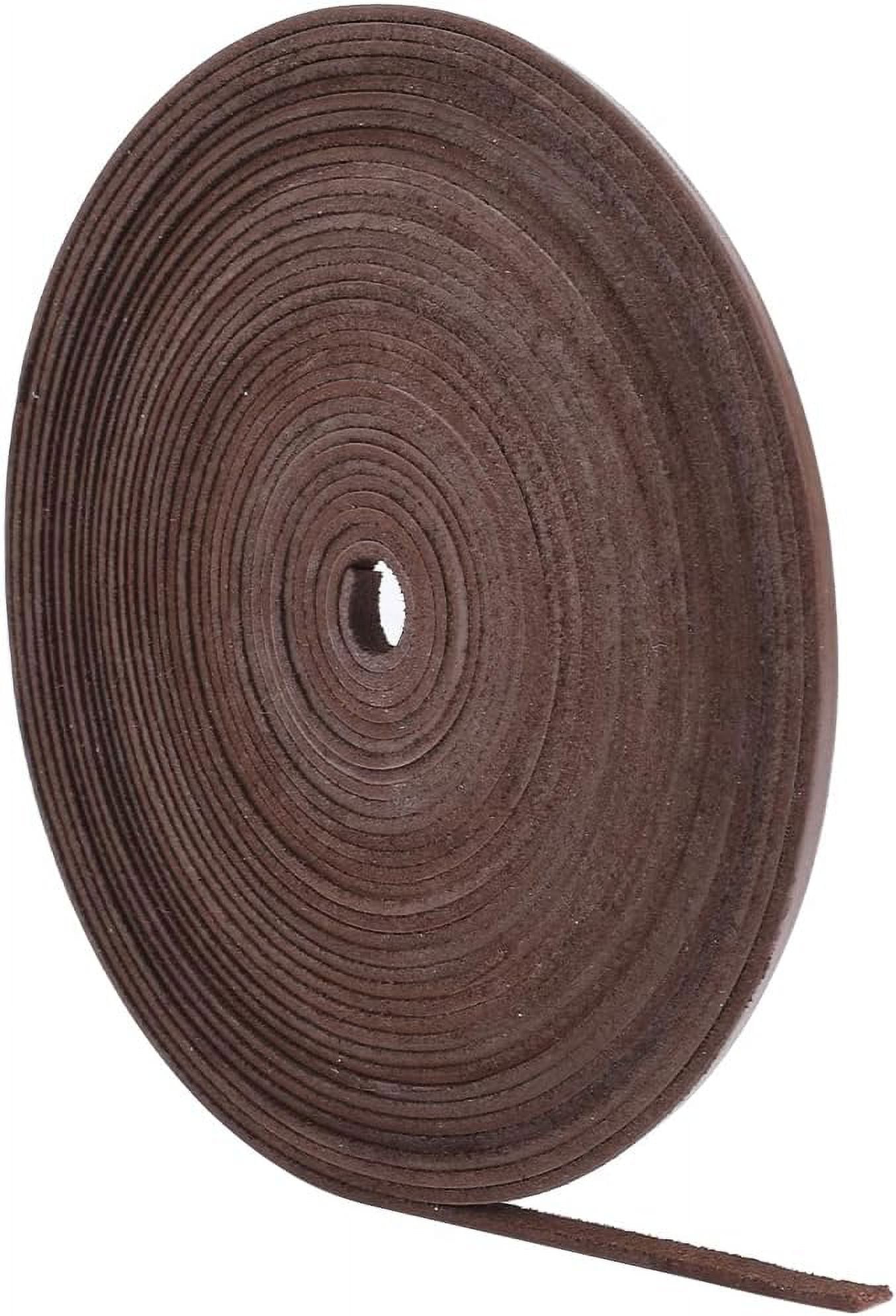 CleverDelights Brown 3/8" Genuine Leather Strap - 30 Ft Long, 9.5mm Wide, Perfect For DIY Crafts & Projects