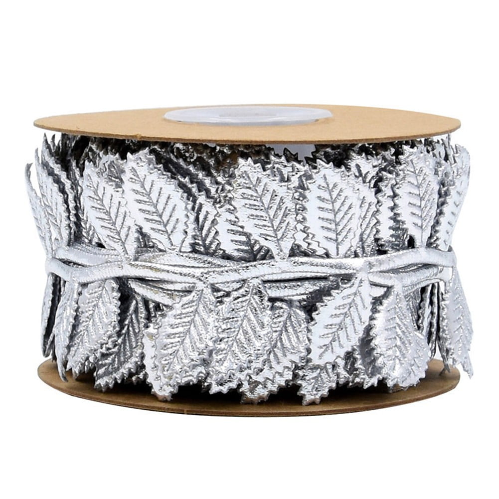 10M Gold Silver Leaf Wrap Ribbon for DIY Party Christmas Decor ...