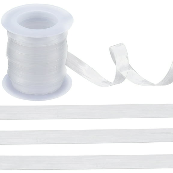 10M Invisible Stretchy TPU Plastic Transparent Elastic Strap with Spool for DIY Bra Lingerie Swimwear Clear 10x0.2mm about 10.94 Yards(10m)/Roll