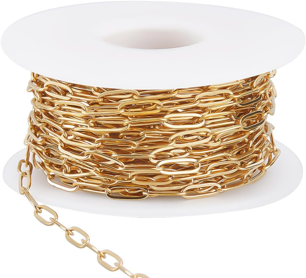 10M Ion Plating(IP) 304 Stainless Steel Paperclip Chains Drawn ...