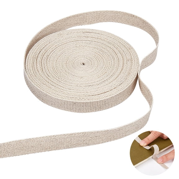 10M Linen Jute Ribbons for Craft Making Flat Bisque 3/8 inch(10mm) about 10.94 Yards(10m)/Bag