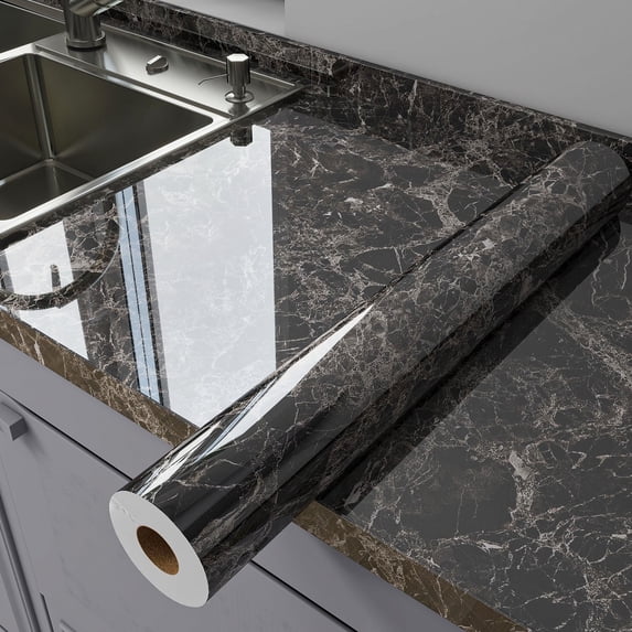 proprodiudiu 15.7"*393" Marble Contact Vinyl Paper Self Adhesive Peel Stick Wallpaper Kitchen Countertop