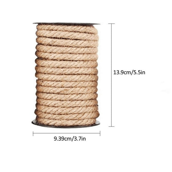 10M Natural Sisal Rope for Cat Climbing Frame DIY Hand-Made 4-12MM Jute Rope Lamp Decoration Rope Binding Hemp Ropes Packaging (8mm x 10M)
