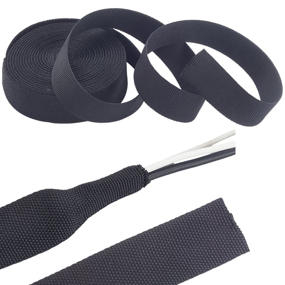 10M Polyester Cable Protectors Black 36x1.4mm