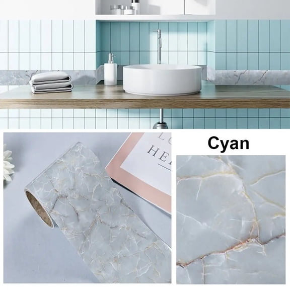 10M/Roll Door Frame Waist Line Wallpaper Windowsill Marble Grain Skirting Line Self-adhesive Waterproof Waveguide Line