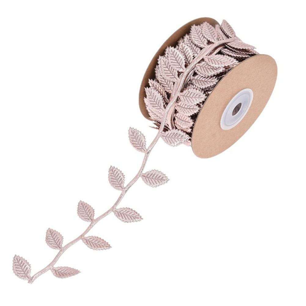 10M/Roll Gold Silver Leaf Wrap Ribbon Bows Home Party Diy Christmas