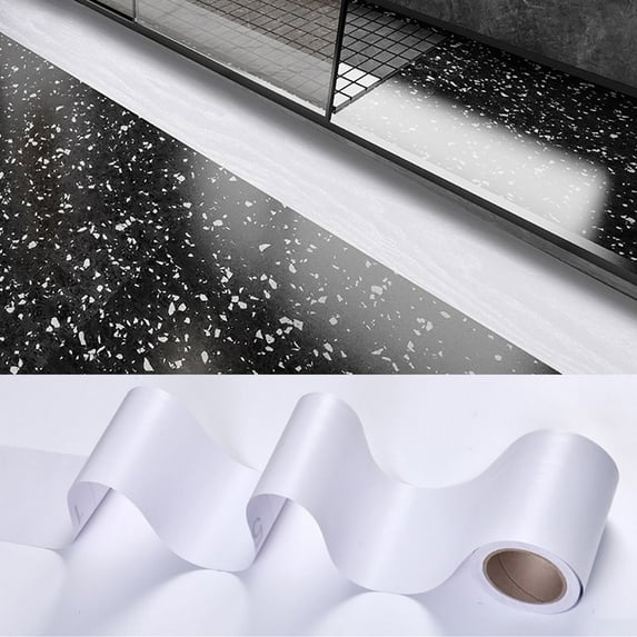 10M/Roll Home Decor Windowsill Waterproof Door Frame Waist Line Wallpaper Skirting Line Wall Border Sticker Waveguide Line WHITE 10CMX10M