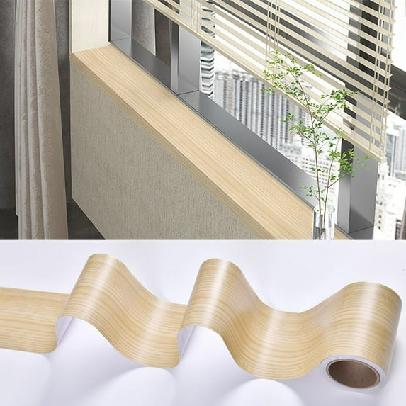 10M/Roll Home Decor Windowsill Waterproof Door Frame Waist Line Wallpaper Skirting Line Wall Border Sticker Waveguide Line YELLOW 5CMX10M