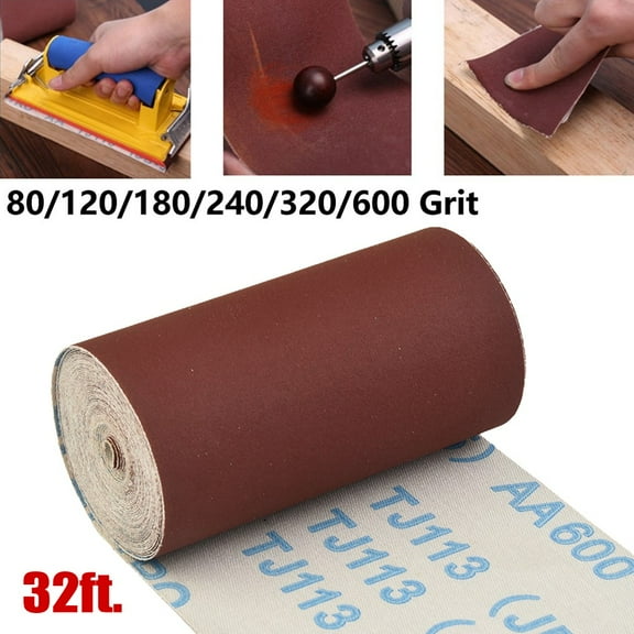 10M/Roll Sandpaper 80 120 180 240 320 600 Grit Sand Paper Emery Cloth Water/Dry Sanding Paper Abrasive Tools 120# Smile Home