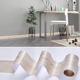 thumbnail image 1 of 10M/Roll Self-adhesive Home Decor Wood Grain Windowsill Waterproof Wall Border Sticker Skirting Line Waist Line Wallpaper Waveguide Line MAPLE 5CMX10M, 1 of 8