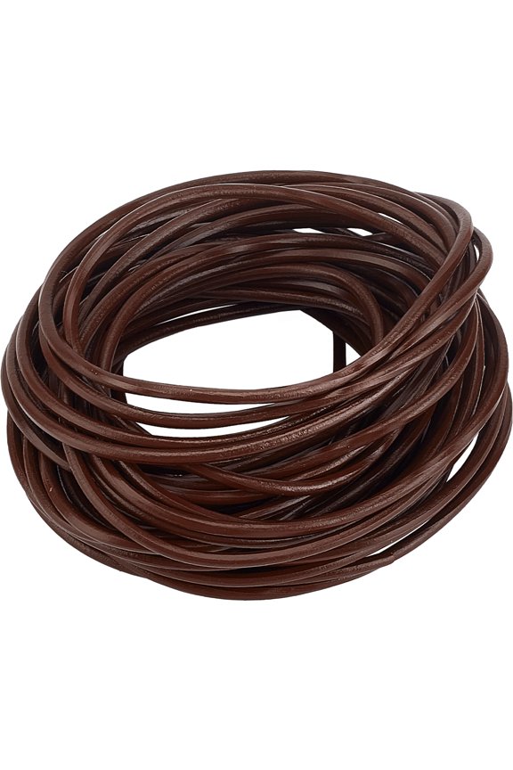 10M Round Leather Beading Cord Cowhide Leather DIY Necklace Making Material Saddle Brown 3mm about 10.94 Yards(10m)/pc
